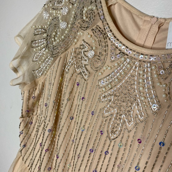 ASOS Shirt Sleeve Tulle Beaded Maternity Dress 10 - Picture 5 of 9